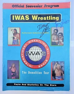 Programa IWAS Wrestling All Stars de 1990 firmado Power Twins Jake the Snake DDP - Imagen 1 de 11