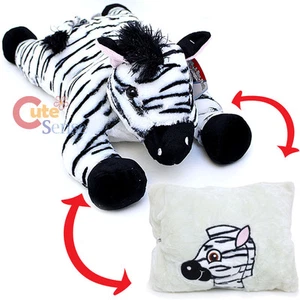 Zebra Plüsch Puppe Verwandlungskissen Fiesta Tier Peek A Boo Kissen  - Bild 1 von 4