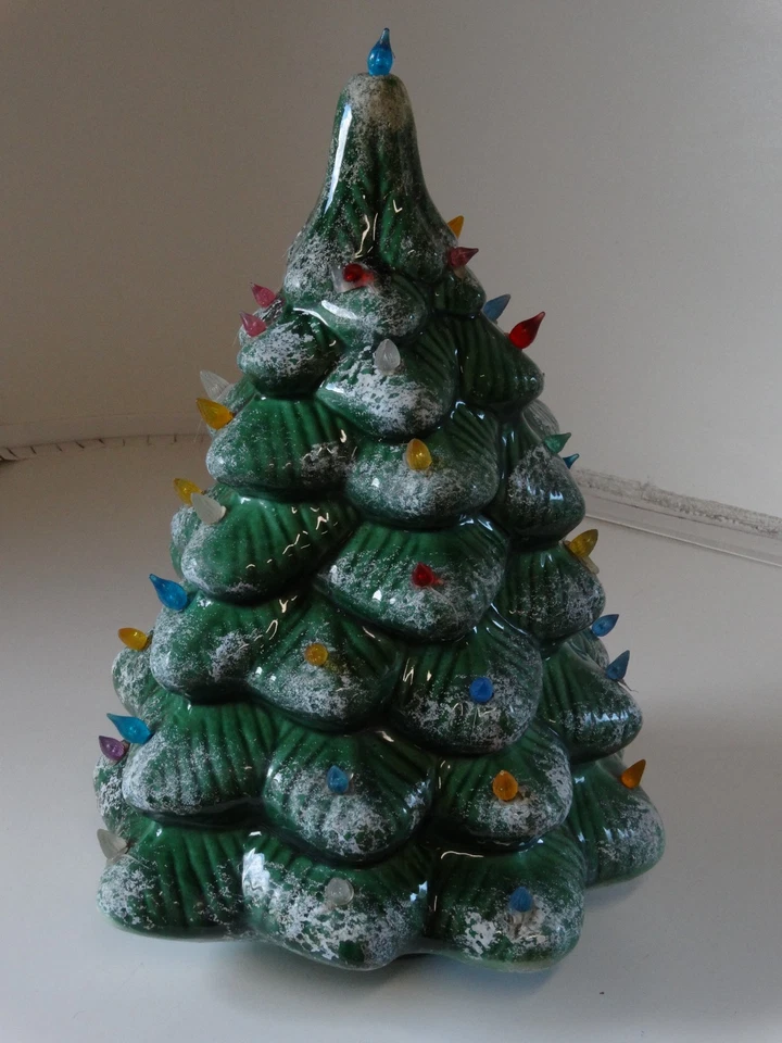 15"  Green Ceramic Christmas Tree Tabletop Decor - Image 1 of 4