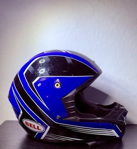 Bell Motorcycle Helmet Bell Blue Black SX-1 Racing Moto X Size L We love offers! - Picture 1 of 24