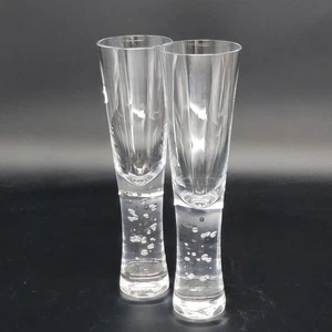 Set of 2 Krosno Verve Champagne Glasses Bubble Design Crate & Barrel Bubbly - Picture 1 of 16