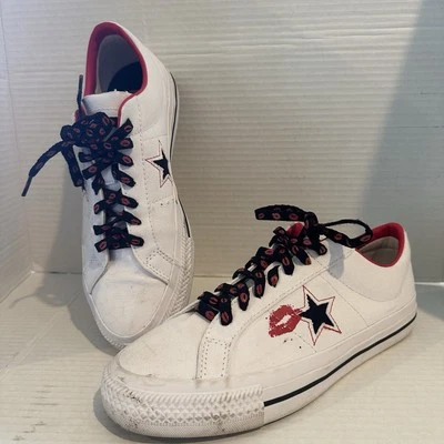 Converse One Star Pro Ox Low Top Lips White/Black-Red Mens Size 9.5 A04606c - Image 1 of 4