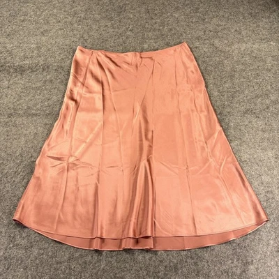 Falda MM Lafleur Mujer 16 Rosa Rosa Seda Satén Midi Línea A Falda Sin Mangas Carrera Foto 1 de 4