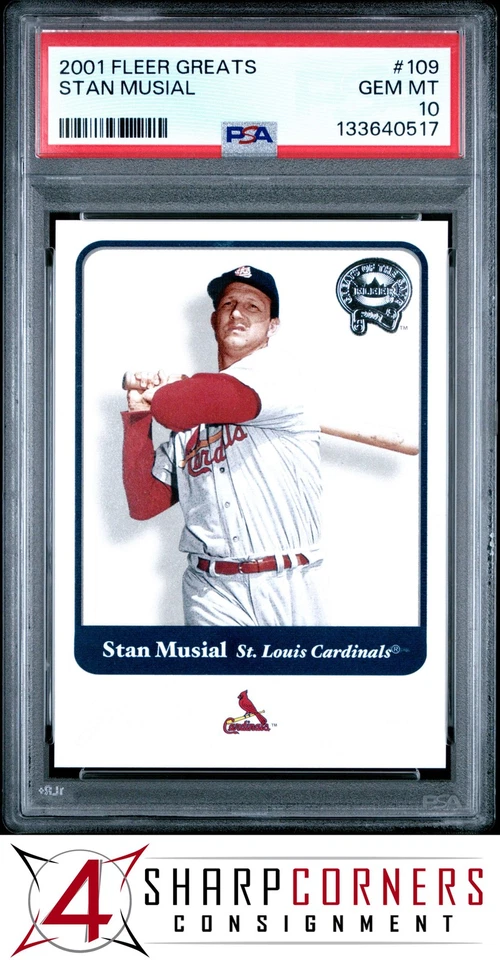2001 FLEER GREATS #109 STAN MUSIAL HOF PSA 10 - Image 1 of 3