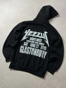 Sudadera con capucha para hombre Kanye West Yeezus Glastonbury Tour 2015 negra talla S - Imagen 1 de 7