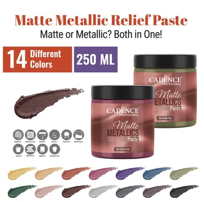 Cadence Matt Metallic Strukturpaste – Für edle Wand- & Deko-Effekte 250ML - Bild 1 von 4