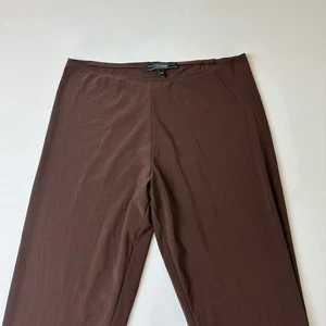 Norma Kamali Pants Womens Medium Brown Timeless Pull On Stretch Wide Leg Classic - Picture 1 of 8