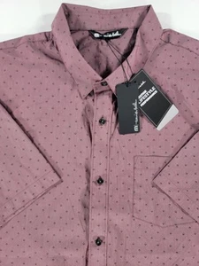 NEW Travis Mathew Prestige Tidbits Geometric Print Button Shirt Men's XXL 2XL - Picture 1 of 13