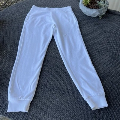 $255 Blanco Moncler Niños Niños/Niñas Bolsillo Lateral Pantalones de Sudadera Pantalones Talla 12Y Foto 1 de 4