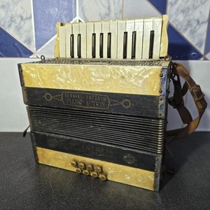Antique Accordion Antoria Piano Action The Antoria Axia Reed Mother of Pearl - Picture 1 of 9