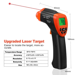 Pistola Termometro Laser Infrarossi Senza Contatto Tester Temperatura Digitale Temp Meter - Foto 1 di 14