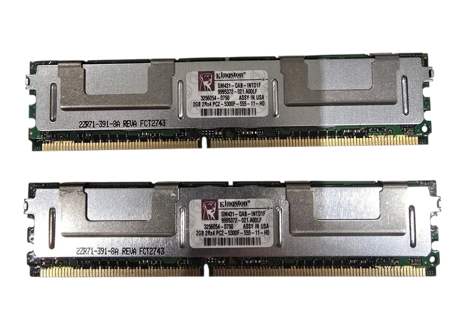 Kingston 4GB 2x2GB DDR2-667 GM431-QAB-INTD1F FBDIMM PC2-5300 ECC - Image 1 of 1