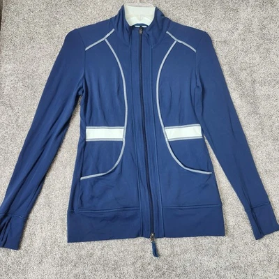 Lucy Jacket Womens Medium Blue lucytech Full Zip Thumbholes Running Yoga Pockets - Image 1 of 4