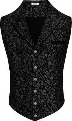 Mens Victorian Suit Vest Floral Waistcoat Tuxedo Vest Size SMALL - Image 1 of 4