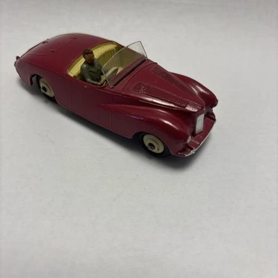 Dinky Toys 107 Sunbeam Alpine  With Driver 1950s Diecast Car Maroon - Image 1 of 4