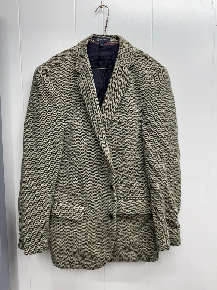 J Crew Ludlow Blazer italian Wool Herringbone Mens 40 Regular Sport Jacket - Image 1 of 4