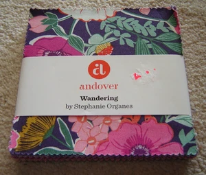 ANDOVER fabric charm pack 5" WANDERING stephanie organes set of 42 - Picture 1 of 4