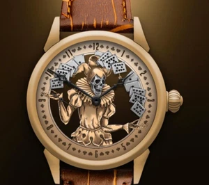 Reloj mecánico para hombre con calavera y tarjetas esfera esqueleto - Reloj de pulsera manual de lujo - Imagen 1 de 6
