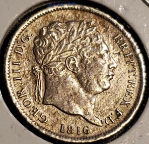 1816 GREAT BRITAIN SIXPENCE // EXCELLENT DETAILS // .925 SILVER // 200 YEARS OLD - Picture 1 of 9