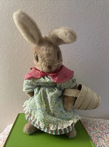 Vintage MRS RABBIT Beatrix Potter 16” Stuffed Animal Plush with Basket Tote Eden - Picture 1 of 12