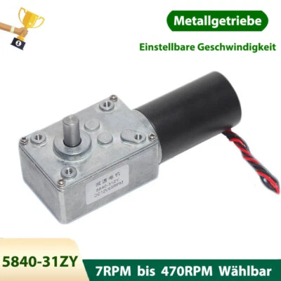 Schneckengetriebe Motor DC12V 24V Hohe Drehmoment 70kg Selbsthemmendes Umkehrbar - Bild 1 von 4