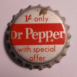 De colección Dr Pepper "solo 1 centavo"..corcho..sin usar..tapa de botella de refresco - Imagen 1 de 1