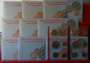 9 Set Lot of 1994 P-D Mint Uncirculated Sets ORIGINAL - Picture 1 of 1