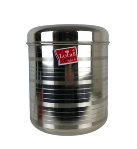 Stainless Steel Canister Dabba 9.5 x 8.5" - Bild 1 von 7
