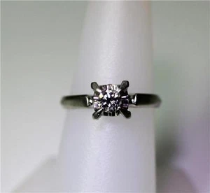 Antiker Nachlass 850 Platin 0,33ct Diamant Verlobungsring Größe 6,5 - 2944 - Bild 1 von 5