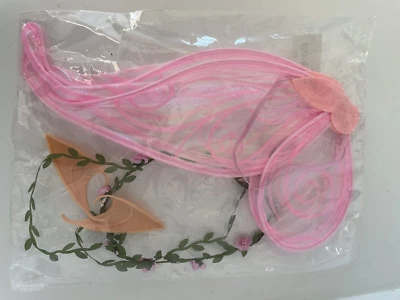 Fairy Wings Costume Butterfly Fairy Elf Ears Garland Halo Halloween Cosplay NEW - Image 1 of 4