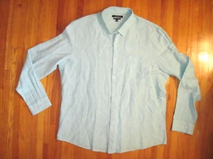 Marc Anthony Luxury Linen Slim Fit Mint Green Long Sleeve Casual Shirt 2XL New - Picture 1 of 7