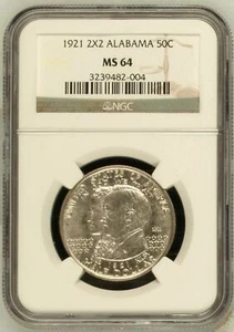 1921 P Classic Commemorative Alabama Centennial NGC MS-64 ALABAMA - Picture 1 of 2