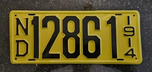 1914 North Dakota License Plate ND car tag vehicle automobile registration auto - Picture 1 of 2