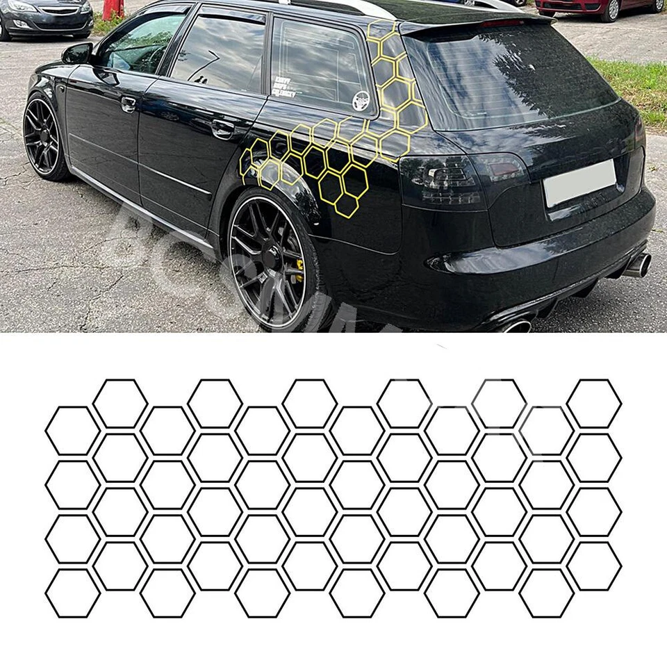 Car Sticker Trim Side Door Body DIY Honeycomb Graphic Decals Vinyl Waterproof - Изображение 1 из 4