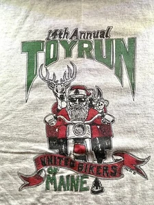 United Harley Bikers Maine 14Th Annual Toy Run 20 Years '75-'95 Size L VTG 90’s - Picture 1 of 8