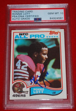 RONNIE LOTT SAN FRANCISCO 49ERS signed 1982 TOPPS RC Rookie Card PSA GEM MNT 10