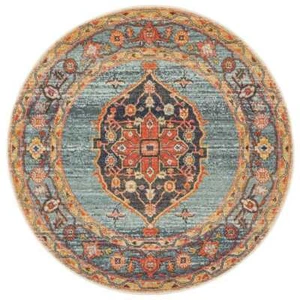 Legacy 862 Rust Round Rug - Picture 1 of 12
