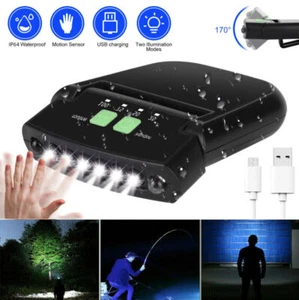 6LED Rechargeable Cap-Clip-on Head Lamp Headlight Hat Sensor Torch-Light Camping - Picture 1 of 12