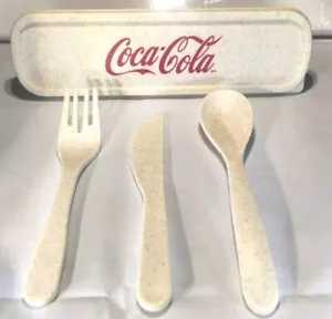 2 Pack - COCA-COLA Plastic Utensil Camping 3 Piece Set - Coke Memorabilia - Picture 1 of 1