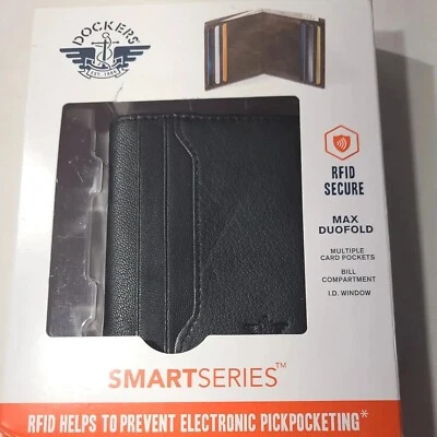 Dockers RFID Secure Black Max Duofold Wallet Multiple Card Slots Smart Series - Image 1 of 4
