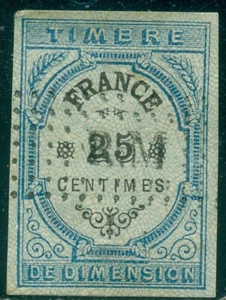 FRANCE REVENUE STAMP, 25 CENT DE DIMENSION, GREAT PRICE! - Picture 1 of 1