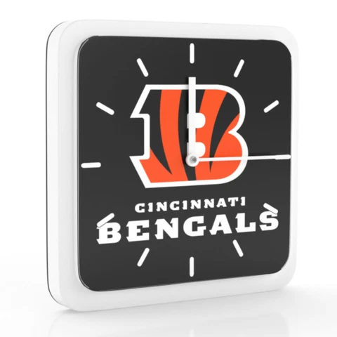 3 in 1 NFL Cincinnati Bengals Home Office Decor Wall Desk Magnet Clock 6 inches Cover
