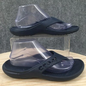 Crocs Sandals Mens 7 Womens 9 Baya Casual Comfort Slip On Flip Flops Blue Rubber - Picture 1 of 16