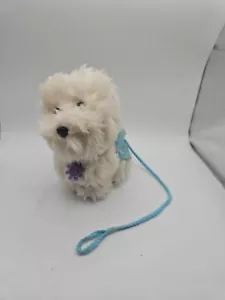 American Girl Doll Pet Dog COCONUT Blue Collar Leash Charm White Westie Retired - Picture 1 of 8