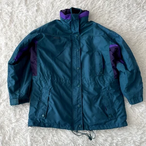 VTG Columbia Jacket Womens Large Teal Purple Longs Peak Ski Full Zip Outdoor USA - Picture 1 of 14