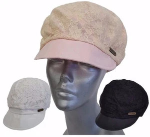 Womens Cotton Linen cap Packable hat Adjustable warm snap - Picture 1 of 7