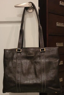 MAXX NEW YORK LARGE Brown Pebbled Leather SHOULDER BAG PURSE - Image 1 of 4