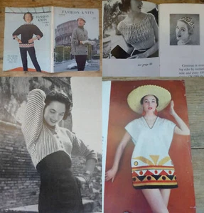 VTG 50s PATONS P&B FASHION KNITS AUTUMN 1954 MAGAZINE 25 KNITTING PATTERNS - Picture 1 of 4