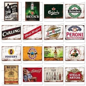 Metal Signs Vintage Retro Beer Alcohol Bar Man Cave Garage Shed Poster Tin Sign - Picture 1 of 14