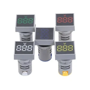 Voltmetro Pannello Quadrato 22MM AC12-500V LED Misuratore di Tensione Digitale Indicatore Luce - Foto 1 di 9